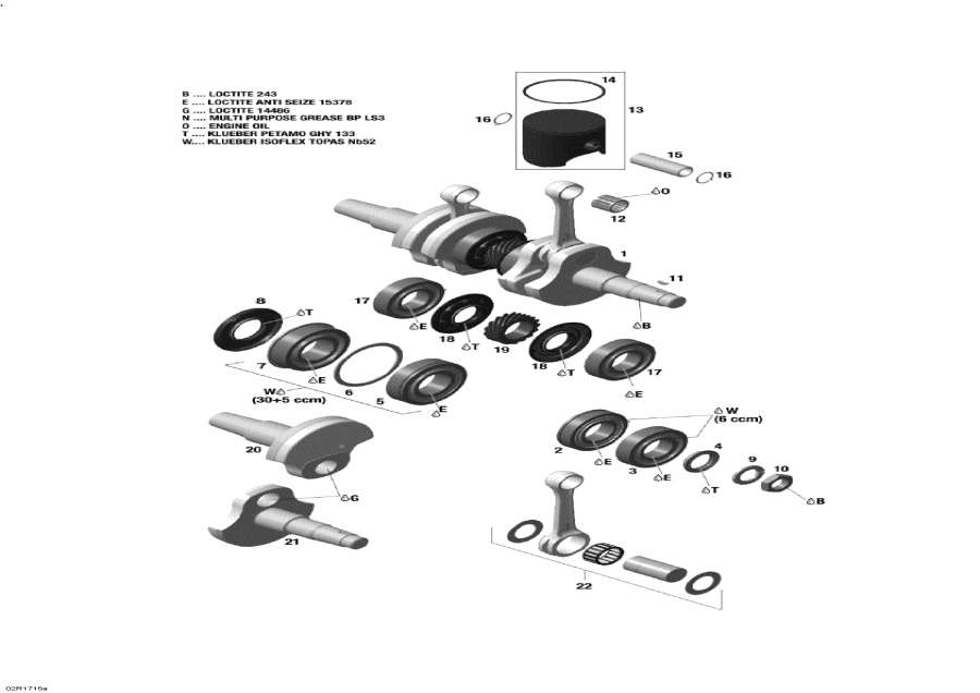 Snowmobiles lynx  -    - 600 E-tec - Crankshaft And Piston - 600 E-tec
