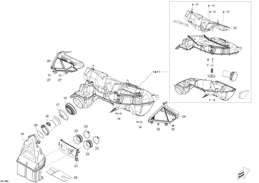 ��������� Lynx  - Air ������� ������ 600 E-tec - Rex-2 - Air Intake 600 E-tec - Rex-2