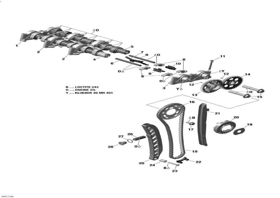 Snow mobile lynx  - Camshafts And Timing Chain - 1200 4-tec