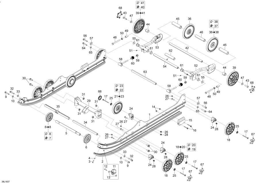  Lynx  - Rear Suspension 69ranger - 800r E-tec -   69ranger - 800r E-tec