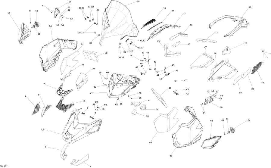 Snow mobile lynx  - Hood 69ranger - 800r E-tec