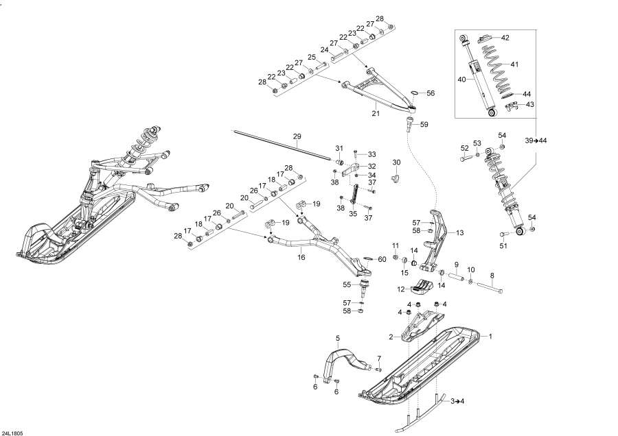 Snowmobiles lynx  -     69ranger - 900 Ace / Front Suspension And Ski 69ranger - 900 Ace