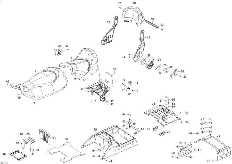 Snowmobiles Lynx  - Seat 2 Up /  2 