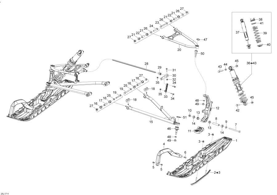  Lynx  - Front Suspension And Ski /    