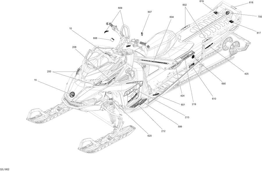  Lynx  - Decals Boondocker Engine 850 E-tec - Package Bd3900 Ds
