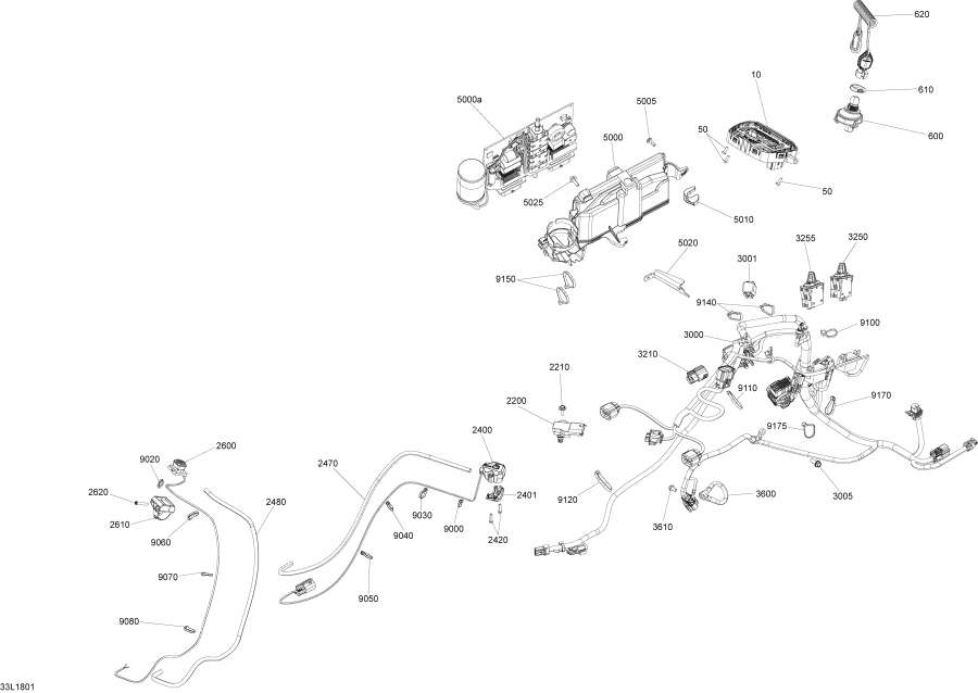 Snowmobile   - Electrical System Boondocker Engine 850 E-tec - Package Re Manual Starter -  System Boondocker  850 E-tec - Package Re  