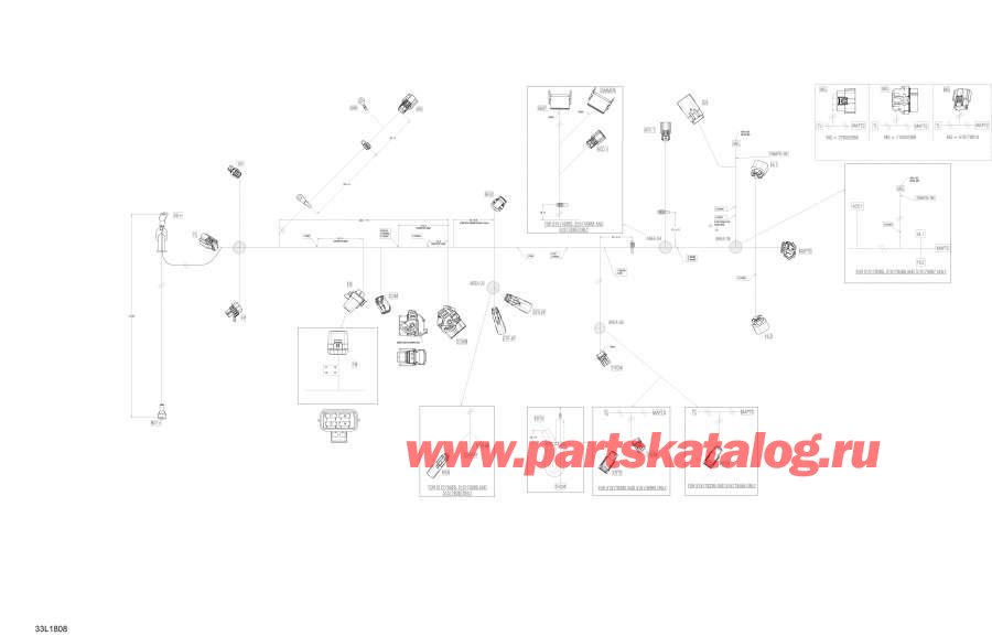 ��������� Lynx  - Main Harness Boondocker Engine 850 E-tec - Package Ds Manual Starter - Main ���� �������� Boondocker ��������� 850 E-tec - Package Ds ������ �������