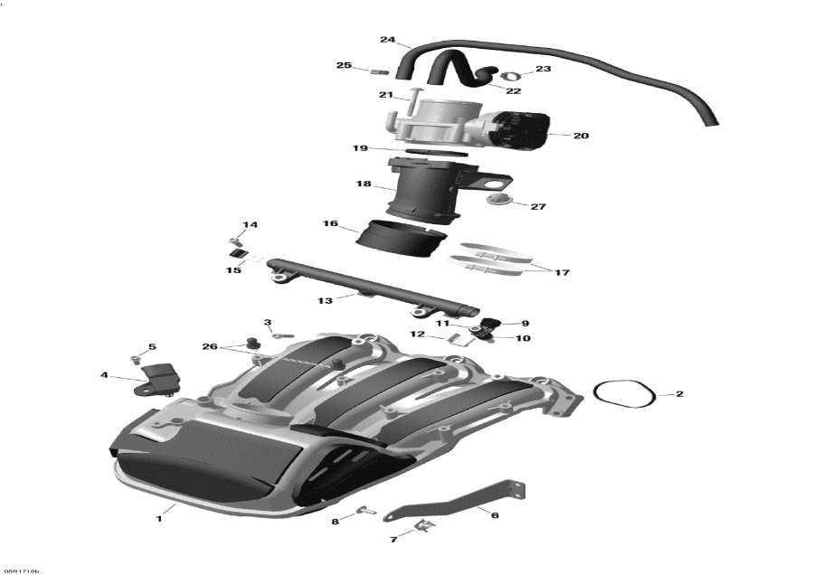 Snowmobile   -      - 1200 4-tec / Air Intake Manifold And Throttle Body - 1200 4-tec