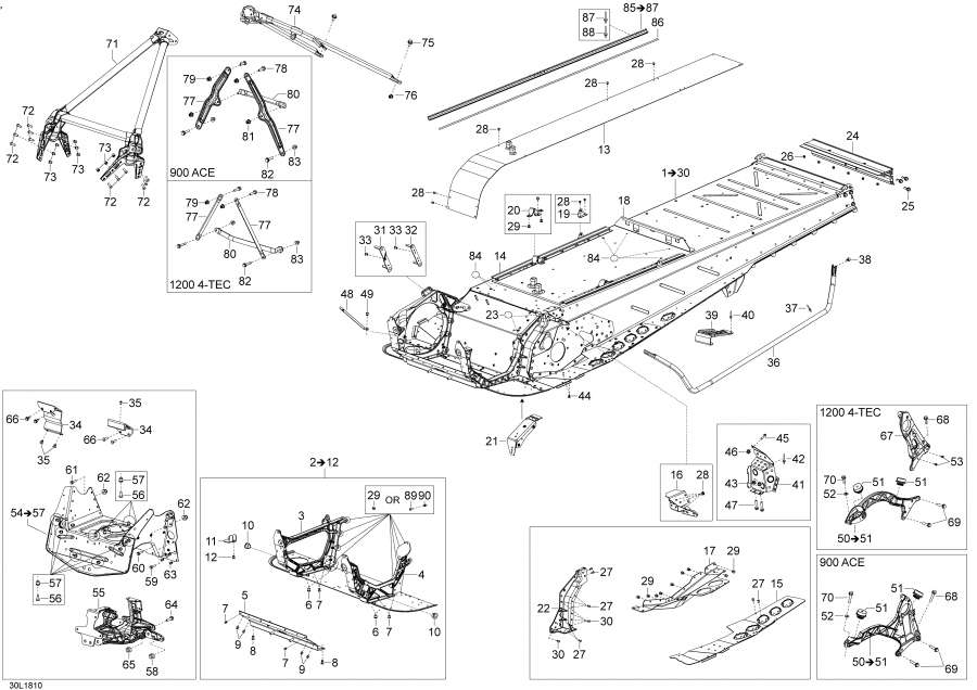Snow mobile Lynx  - Frame Commander - 1200 4-tec