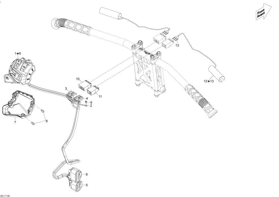 Snowmobile lynx  - ������� ������� Wi������ ���� �������� 900 Ace 2018 / Steering Wiring Harness 900 Ace 2018