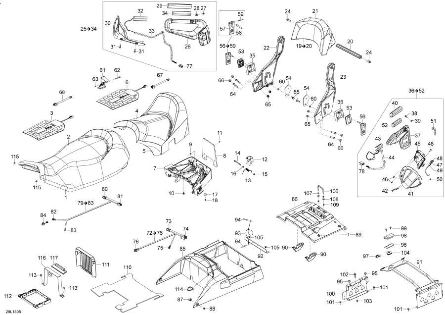 Snowmobile Lynx  - Seat Commander - Gt & Ltd