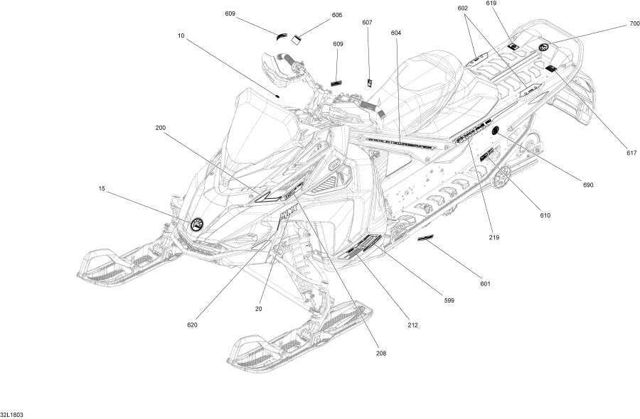 Snowmobile lynx  -  Rave  850 E-tec / Decals Rave Engine 850 E-tec