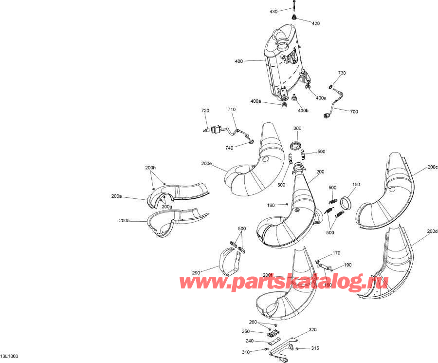 Snowmobiles lynx  -   Rave  600 Rs - Exhaust System Rave Engine 600 Rs