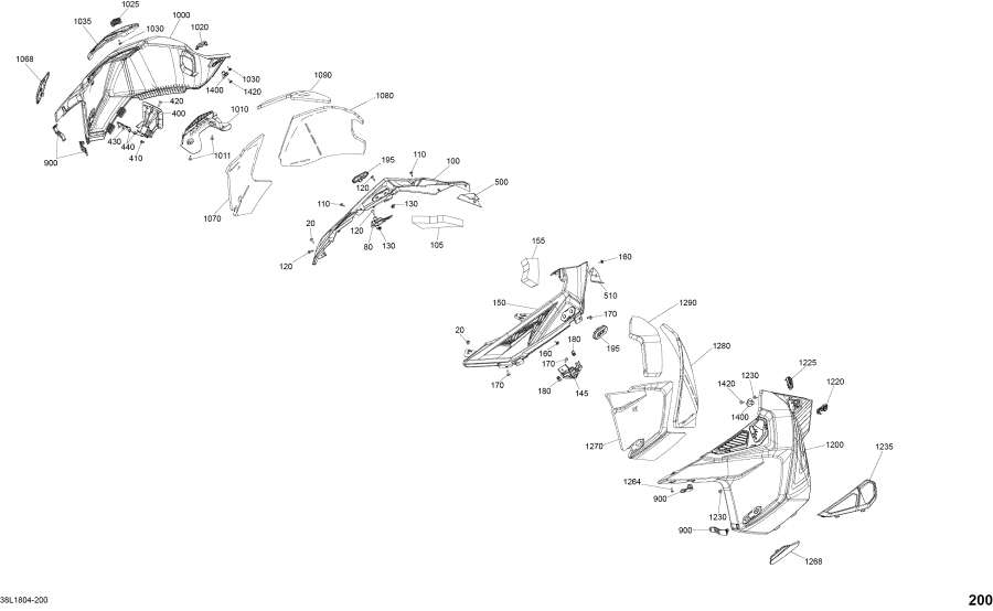 Snow mobile lynx  - Hood, Side Rave Engine 600 Rs