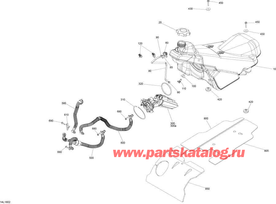 Snow mobile   - Fuel System Rave Engine 600 Rs -   Rave  600 Rs