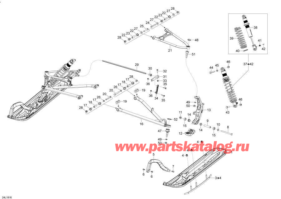 Snow mobile lynx  - Front Suspension And Ski Xtrim - 600ho E-tec - Sc /     Xtrim - 600ho E-tec - Sc