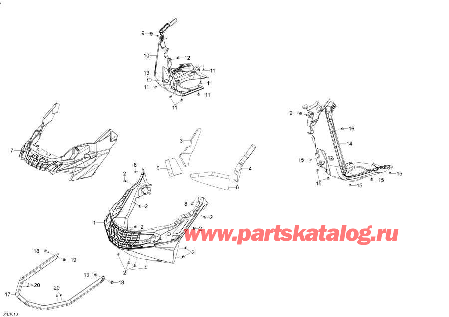 Snow mobile lynx  - Bottom Pan Xtrim /   Xtrim
