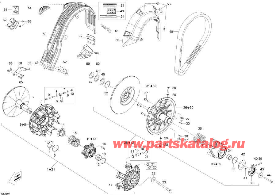 Snowmobiles Lynx  -  Yeti - 600 Ace - Pulley Yeti - 600 Ace