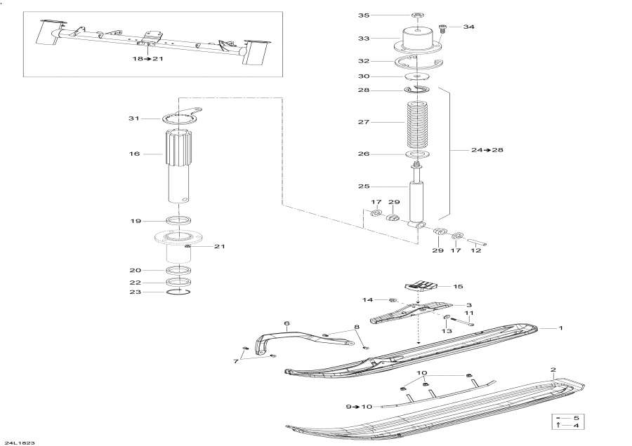  Lynx  - Front Suspension And Ski 69 Yeti Army -     69 Yeti y