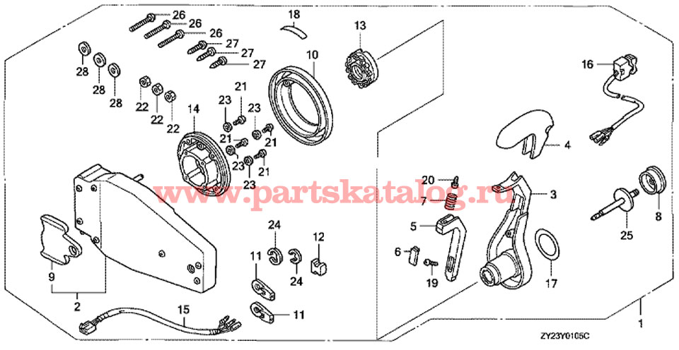 ������������� ���������� - �������� ����� Honda BF 225 A6 XU, ��������� ������ ���������