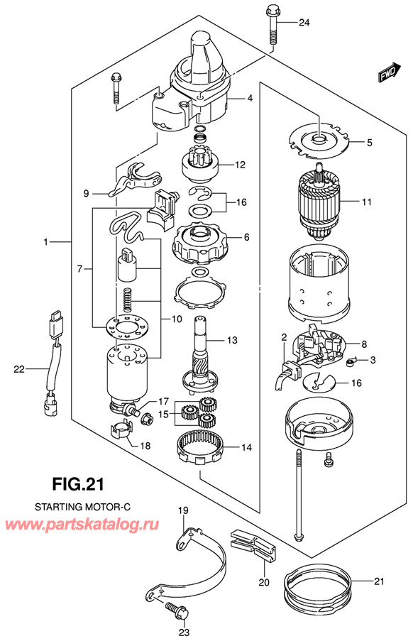 ��������� ��������������� Suzuki DF-300, ������ �������� Starting Motor