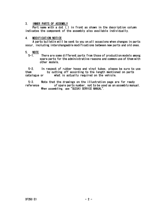 ����� ��������, �� ��������� �������� ���������, Suzuki DF200(Z)TL/X/XX; DF200W(Z)TL/X, ������� - Catalog preface