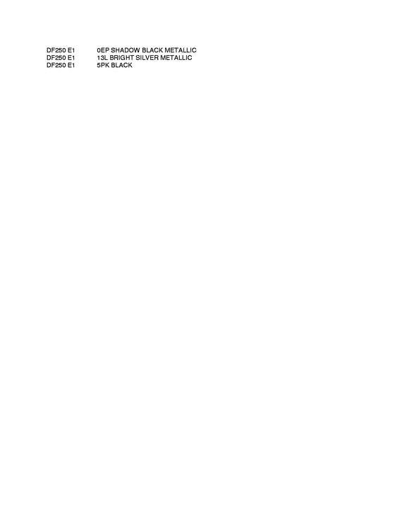 ��������� ��������, �� ��������� ���������, SUZUKI  ������ 2008 ����, Color chart