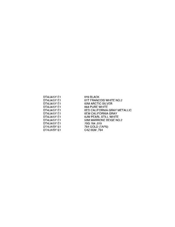 ������ ������������ ��������, �� ��������� ���������, Suzuki  ������ 1999 ����, Color chart