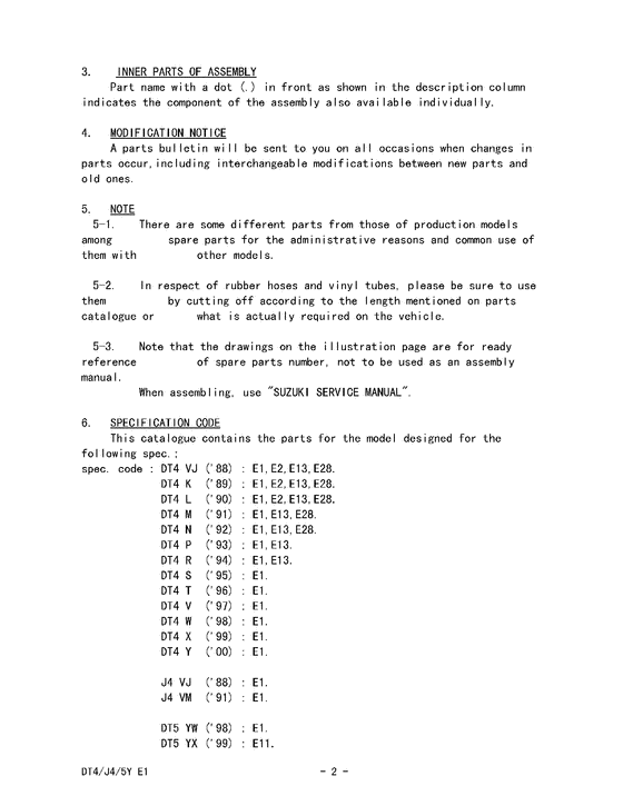 ��������� ��������, �� ��������� ���������, SUZUKI  ������ 2000 ����, Catalog preface