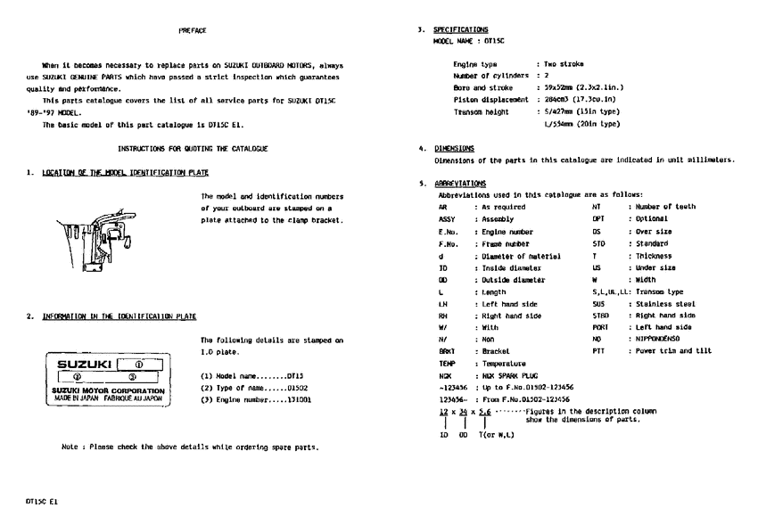 ������ ������������ ��������, �� ��������� �����, Suzuki , Catalog preface