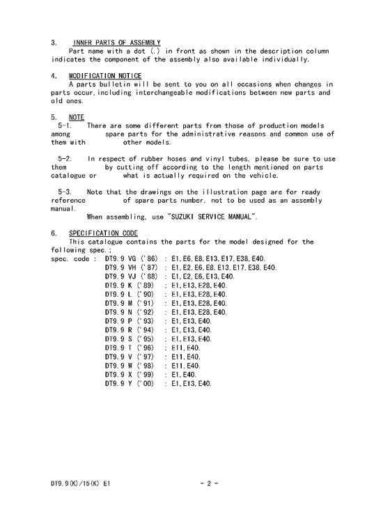 ������ ��������, �� ��������� �������� ���������, Suzuki , ������� / Catalog preface