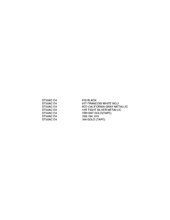��������� ������������ ��������, , SUZUKI DT50AL/LL ������ 1992 ����, Color chart / ������� ������