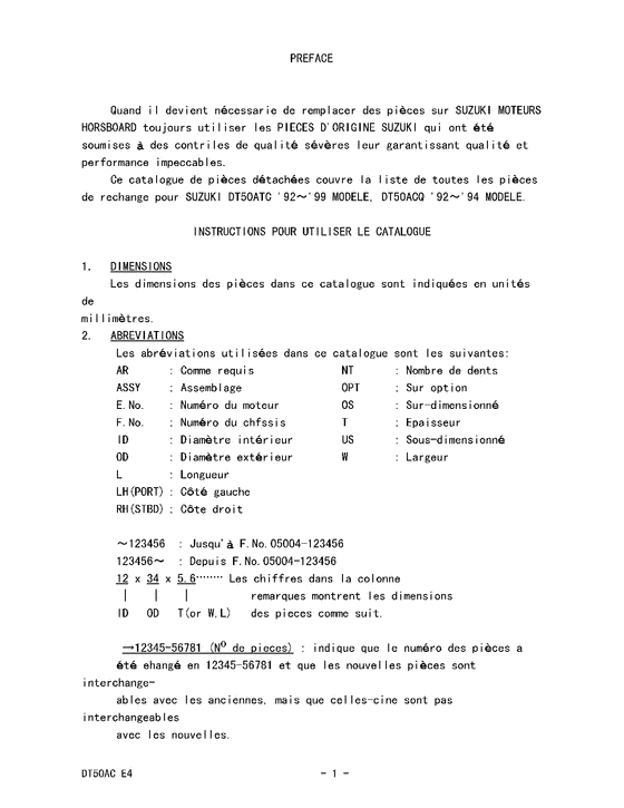 ������ ��������, �� ��������� �����, SUZUKI DT50AS/L/LL, �������