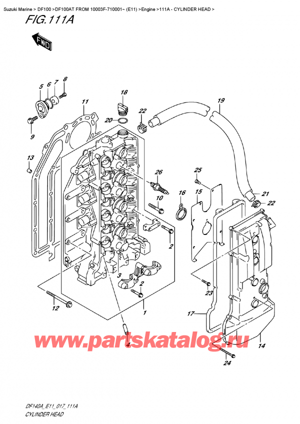  ,   , SUZUKI DF100A TL FROM 10003F-710001~ (E11)  2017 , Cylinder Head