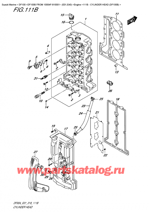   ,  , Suzuki DF100B TL/TX FROM 10004F-810001~ (E01)  2018 , Cylinder Head  (Df100B)
