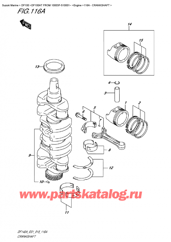  ,   , Suzuki DF100A TL FROM 10003F-510001~ (E01)  2015 , 