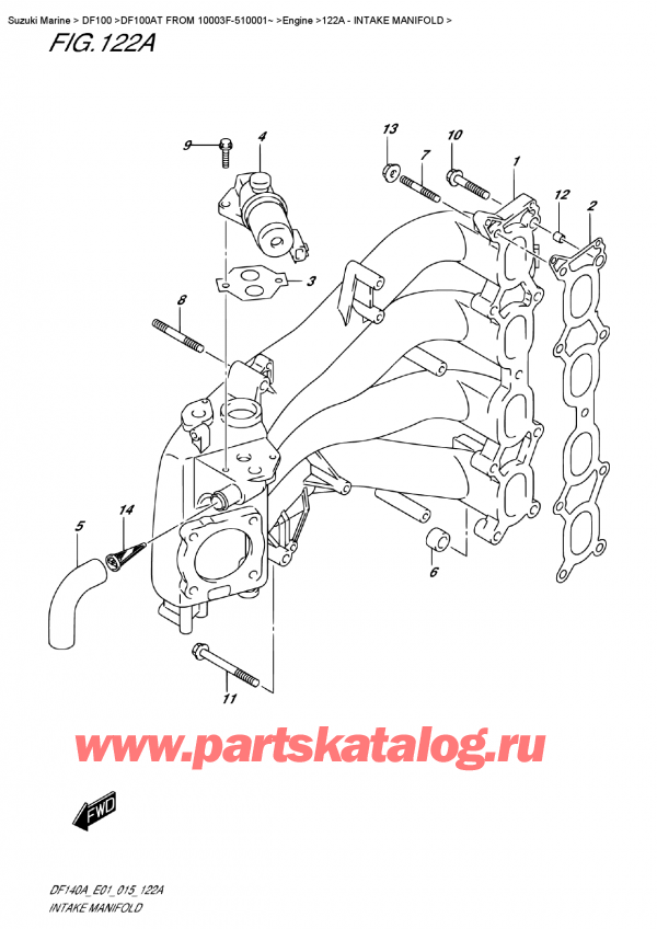  ,    , Suzuki DF100A TL FROM 10003F-510001~ (E01),   - Intake  Manifold