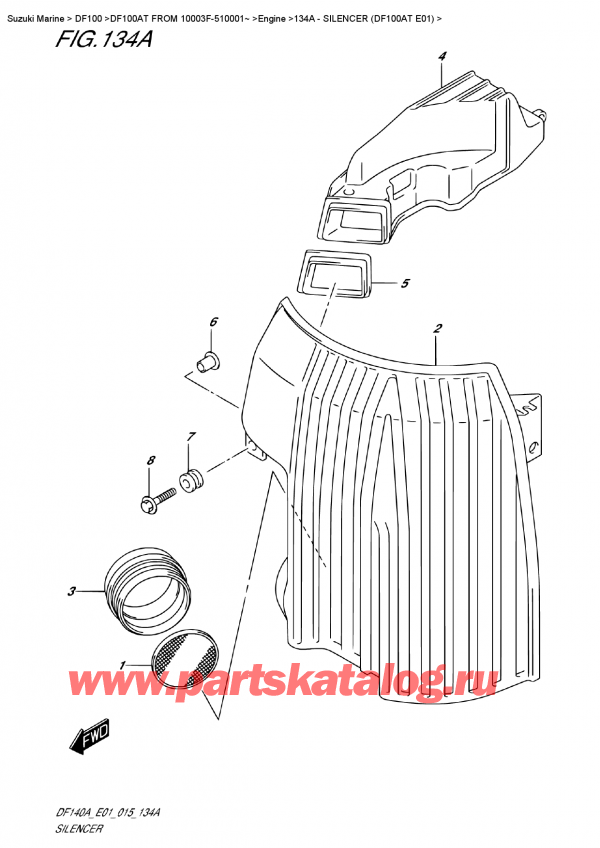  ,    , Suzuki DF100A TL FROM 10003F-510001~ (E01), Silencer  (Df100At E01) -  (Df100At E01)