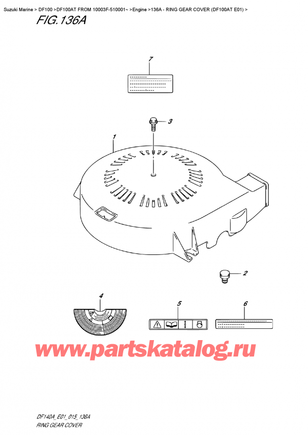  ,    , SUZUKI DF100A TL FROM 10003F-510001~ (E01), Ring  Gear  Cover (Df100At  E01)