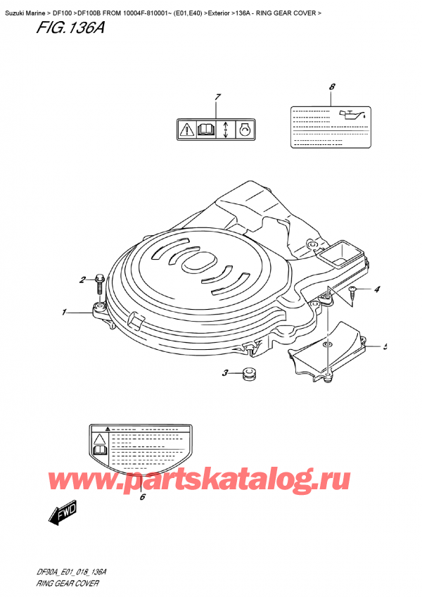 ,  , Suzuki DF100B TL/TX FROM 10004F-810001~ (E01)  2018 , Ring  Gear Cover