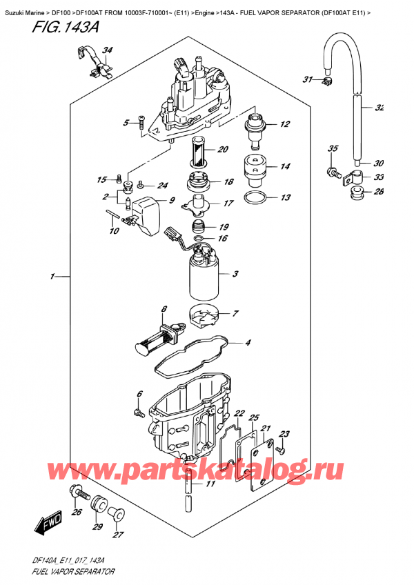 ,  , SUZUKI DF100A TL FROM 10003F-710001~ (E11), Fuel  Vapor Separator  (Df100At  E11) /    (Df100At E11)