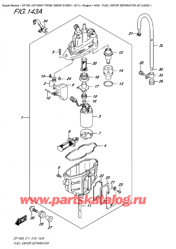  ,   , Suzuki DF100A TL FROM 10003F-910001~ (E11), Fuel  Vapor Separator  (E11)(E03)