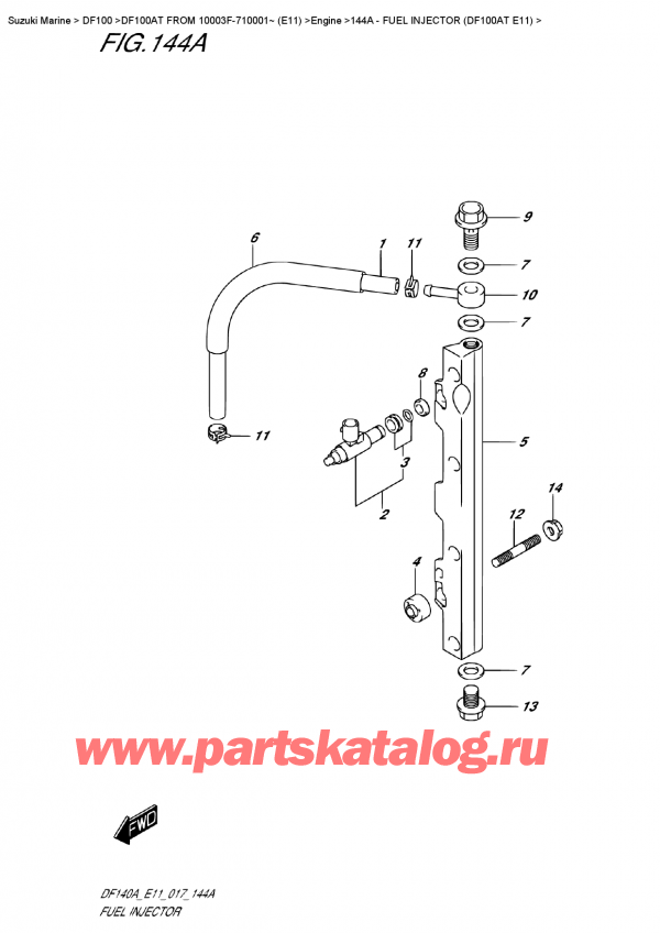   , , Suzuki DF100A TL FROM 10003F-710001~ (E11), Fuel  Injector (Df100At  E11)