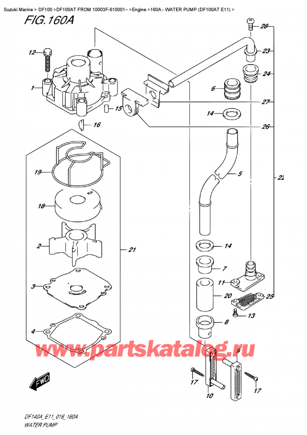   , , Suzuki DF100AT   FROM 10003F-610001~   2016 , Water  Pump  (Df100At E11)