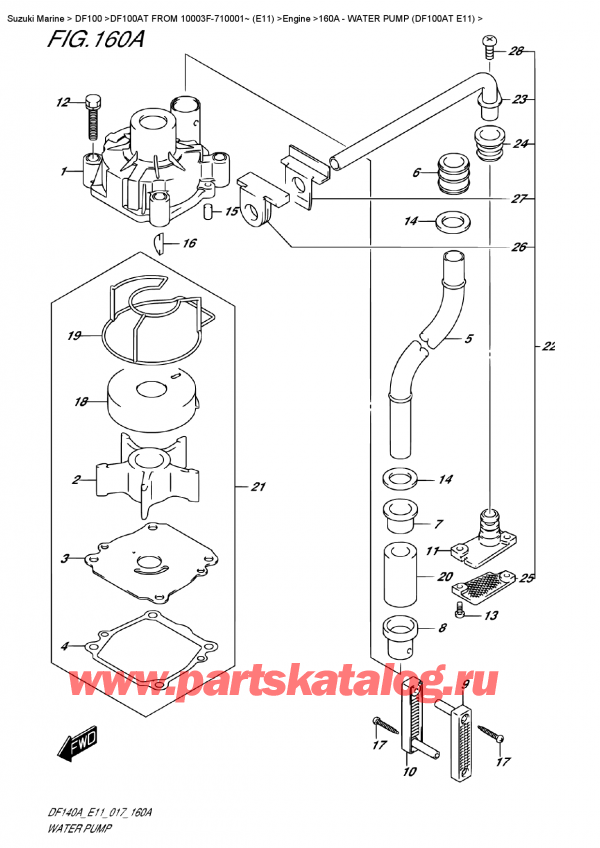 ,    , SUZUKI DF100A TL FROM 10003F-710001~ (E11)  2017 ,   (Df100At E11) - Water  Pump (Df100At  E11)