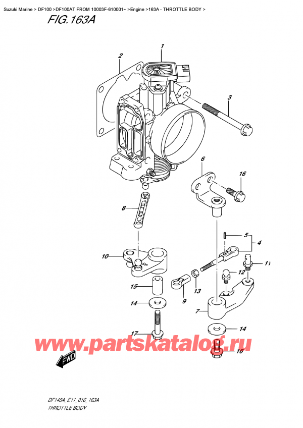  ,   , Suzuki DF100AT   FROM 10003F-610001~   2016 , Throttle  Body
