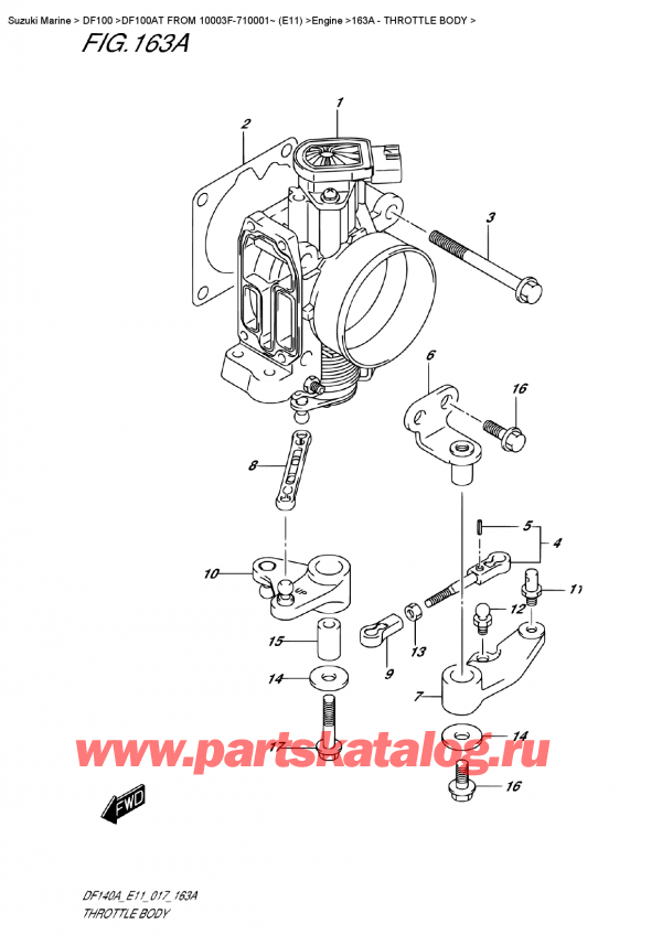 ,    , Suzuki DF100A TL FROM 10003F-710001~ (E11)  2017 , Throttle Body -  