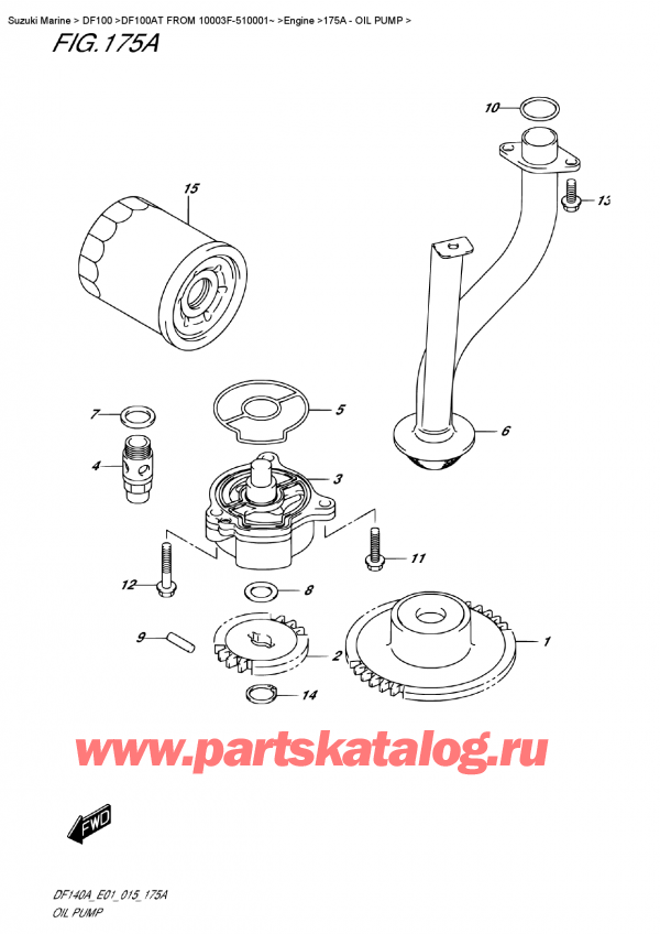  ,   ,  DF100A TL FROM 10003F-510001~ (E01), Oil  Pump