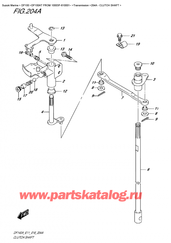  ,    , Suzuki DF100AT   FROM 10003F-610001~ ,   - Clutch  Shaft