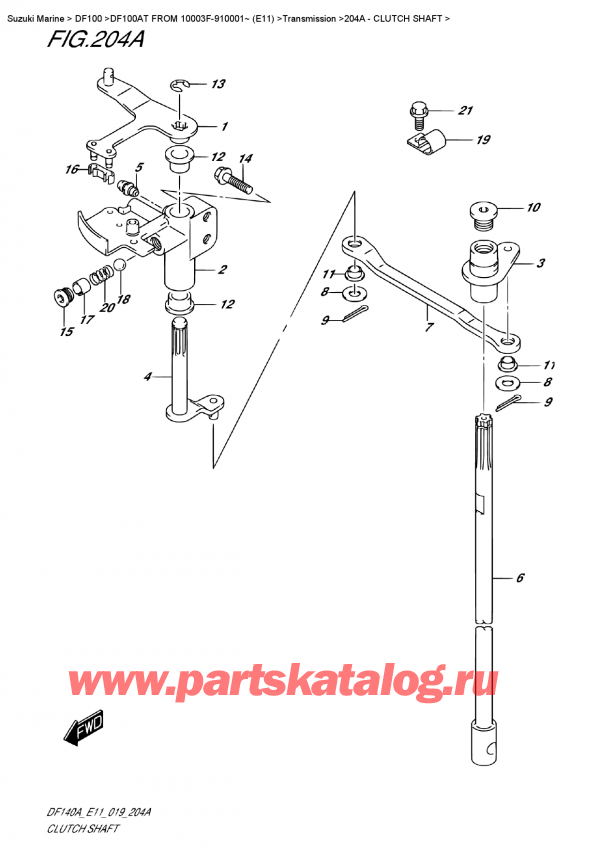 ������������ ��������, �� ��������� ���������, Suzuki DF100A TL FROM 10003F-910001~ (E11) ������ 2019 ����, ��������� ���